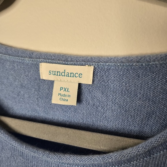 Sundance 100% Cashmere Ribbed Sweater Blue Tunic Len Petite XL PXL Luxe Luxury - Picture 2 of 10